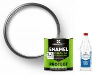Эмаль Kompozit антикоррозионная 3в1 PROTECT Белая RAL 9016 2,7 кг + Растворитель универсальный Kompozit 0,5 л