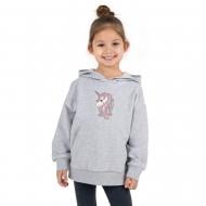 Толстовка для девочки Funtime Unicorn р.98 светло-серый меланж