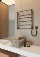 Полотенцесушитель электрический Elna Каскад Люкс Т 6 (600*530) черная с диммером t