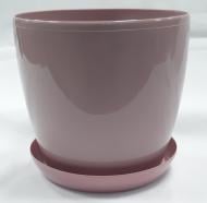 Горшок пластик Глянец круглый пудровый 0,4 л Омела
