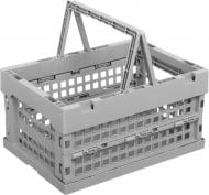 Ящик складной TURAN PLASTIK серый перфорированный с ручками BLOX 10 л 176x230x330 мм