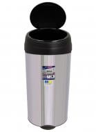 Ведро для мусора Eurogold металлическое с кнопкой для открывания 40 л нержавеющая сталь с черным 811340