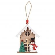 Украшение новогоднее YES! Fun Домик со снеговиком светодиодная (LED) 1 ламп 11,5 см