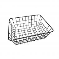 Корзина для хранения черный металлическая с ручками 125x220x285 мм Корзина для хранения черный металлическая с ручками 125x220x285 мм