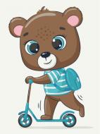 Картина по номерам Мишка школьник KBS7120 30x40 см Brushme