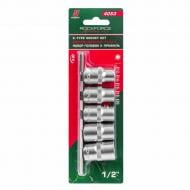 Набор головок Е-профиль 1/2'' на планке Rock FORCE 5 шт. RF-4053