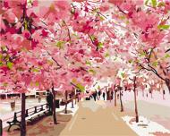 Картина по номерам Дорога сакур BS52224 40x50 см Brushme Картина по номерам Дорога сакур BS52224 40x50 см Brushme