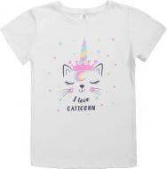 Футболка для девочек Luna Kids с принтом I Love Caticorn р.128 белый