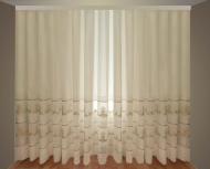 Тюль Лён Неаполь с вышивкой 400x255 Белый с золотом Декор-ін
