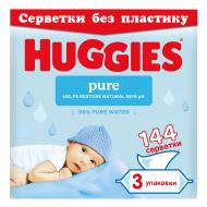 Влажные салфетки Huggies Pure без пластика 144 шт.