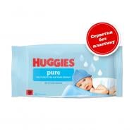 Влажные салфетки Huggies Pure без пластика 48 шт.