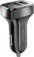 Автомобильное зарядное устройство Usams U35 (2xUSB 2.1 A) Black + кабель microUSB