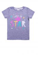 Футболка для девочек Luna Kids с принтом Star р.104 серый меланж