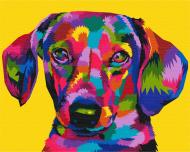 Картина за номерами Веселкова такса BS51794 40x50 см Brushme Картина за номерами Веселкова такса BS51794 40x50 см Brushme