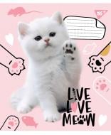 Тетрадь школьная Live love meow А5/18 в клетку YES Тетрадь школьная Live love meow А5/18 в клетку YES