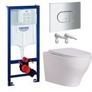 Комплект инсталляции Grohe Solido, унитаз JORD NEW TORNADO, клавиша Arena хром