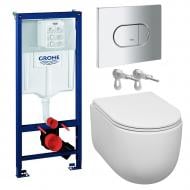 Комплект инсталляции Grohe Solido, унитаз RAN NEW TORNADO, клавиша Arena хром