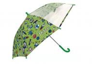 Зонт трость автомат Economix SPACE прозрачный с зеленым E98453