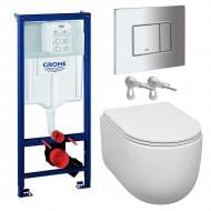 Комплект инсталляции Grohe Solido, унитаз RAN NEW TORNADO, клавиша Skate Cosmopolitan хром