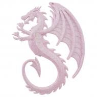 Елочная игрушка Дракон 3д 12 см розовый