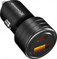 Автомобильное зарядное устройство Grand-X Type-C+USB 30W черный (CH-30B)