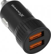 Автомобильное зарядное устройство Grand-X 2USB 2,4А черный (CH-20B)