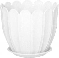 Горшок пластиковый Алеана Марго круглый 10,6 л белый с серым (112073) Горшок пластиковый Алеана Марго круглый 10,6 л белый с серым (112073)