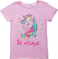 Футболка для девочки Luna Kids с принтом Be Unique р.116 розовый Футболка для девочки Luna Kids с принтом Be Unique р.116 розовый