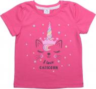 Футболка для девочек Luna Kids с принтом I Love Caticorn р.98 розовый