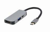 Док-станція Cablexpert USB-C 3-в-1 (USB/HDMI/PD) dark grey (A-CM-COMBO3-02)