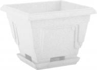 Горщик пластиковий Алеана Петунія квадратний 13 л білий із сірим (113014)