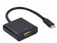 Адаптер Cablexpert USB-C на HDMI / 4K@30Hz 0,15 м black (A-CM-HDMIF-03)