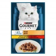 Корм влажный для котов Gourmet by Purina Perle Duo с говядиной и курицей в подливке 85 г