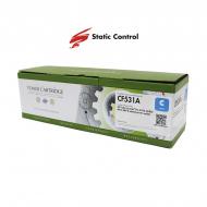 Картридж лазерний Static Control HP CLJ CF531A (205A) 0.9k cyan синій