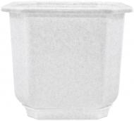 Горшок пластиковый Алеана Дама квадратный 4 л белый флок (112025)