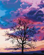 Картина за номерами Осінь на фоні пурпурного неба BS52275 40x50 см Brushme