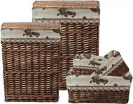 Корзина плетеная с текстилем Tony Bridge Basket 45x34x56 см HQE18-4AB-1