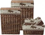 Корзина плетеная с текстилем Tony Bridge Basket 38x28x48 см HQE18-4AB-2