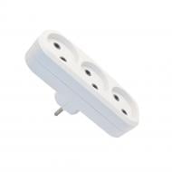 Тройник ELM без заземления 3 гн. 9003 белый 41-0014