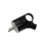 Вилка электрическая угловая ELM с кольцом 41-0022 с заземлением 250В 16А IP20 ABS-пластик черный