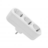 Тройник ELM с заземлением 3 гн. 9003 белый 41-0021