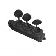 Колодка ELM с заземлением 3 гн. без выключателя 02 черный 41-0040