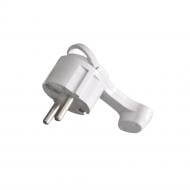 Вилка электрическая угловая ELM с откидным кольцом 41-0031 с заземлением 250В 16А IP20 ABS-пластик белый