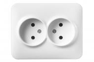 Розетка двойная без заземления Hausmark Luno IP20 белый 709-0202-128B