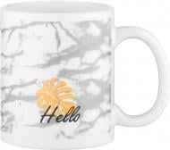 Чашка Ardesto Hello 350 мл бело-серая AR3048WG