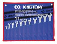 Набор ключей рожково-накидных KING TONY с трещеткой 11 шт. 8-19 мм 14111MRN