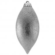 Елочная игрушка Овал большой 15 см серебряный