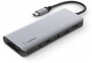 Адаптер Belkin Multiport Dock 7-в-1 чорнийсірий металік (AVC009BTSGY)