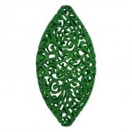 Ялинкова іграшка Овал ажурний великий 14 см зелений
