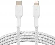 Кабель Belkin USB-С - Lightning BRAIDED 2 м белый (CAA004BT2MWH)